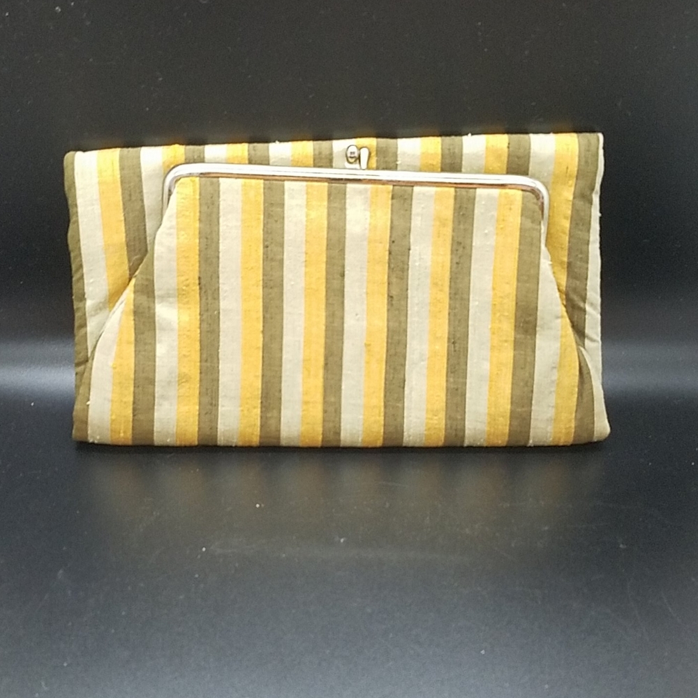 Striped clutch.